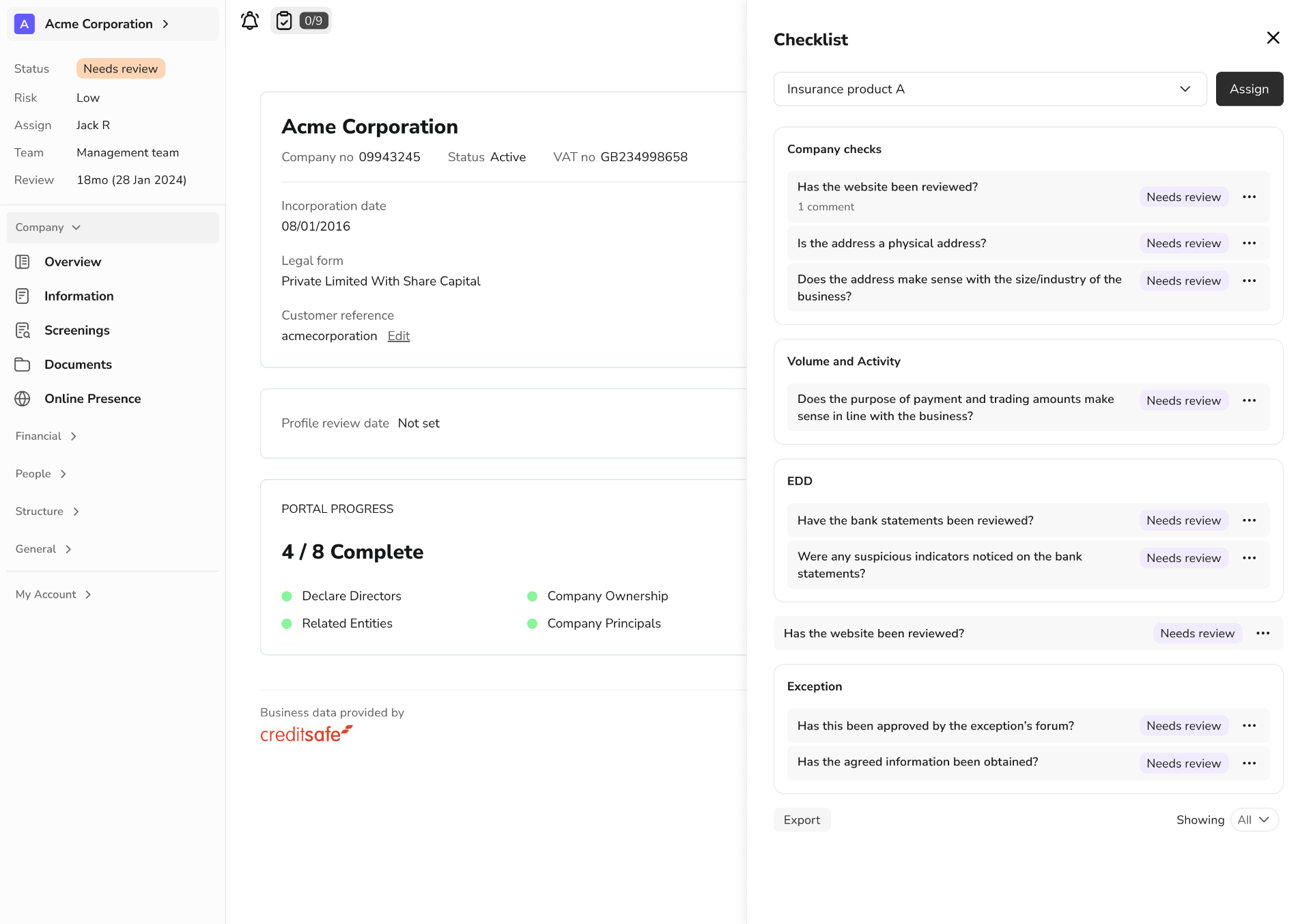 Enterprise Case Management - Detected platform interface showing enterprise case management capabilities